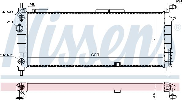 Nissens 699458 - Radiator, engine cooling autospares.lv