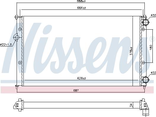 Nissens 694690 - Radiator, engine cooling autospares.lv