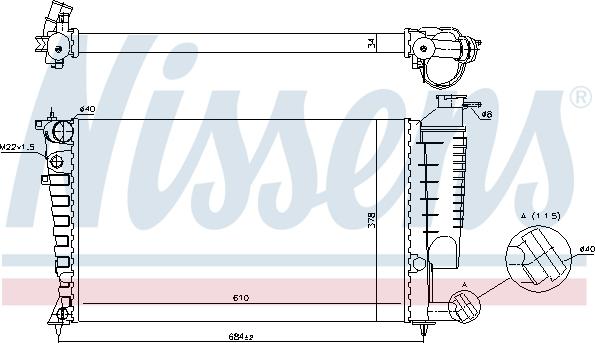 Nissens 695091 - Radiator, engine cooling autospares.lv