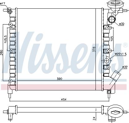 Nissens 695229 - Radiator, engine cooling autospares.lv