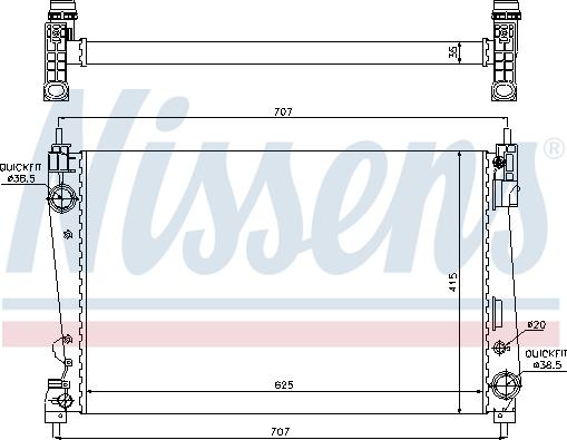 Nissens 698512 - Radiator, engine cooling autospares.lv