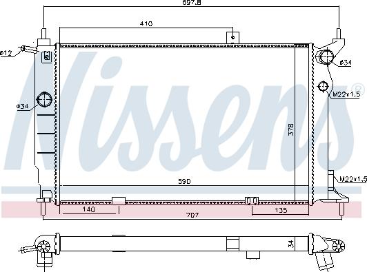 Nissens 698164 - Radiator, engine cooling autospares.lv