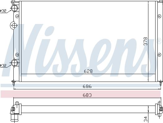 Nissens 693922 - Radiator, engine cooling autospares.lv