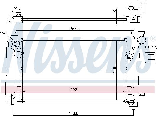 Nissens 64646A - Radiator, engine cooling autospares.lv