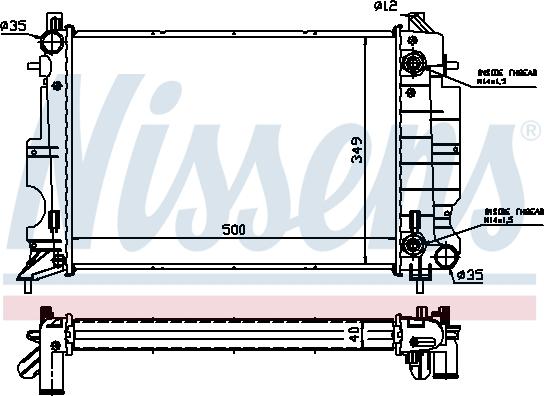 Nissens 64034A - Radiator, engine cooling autospares.lv