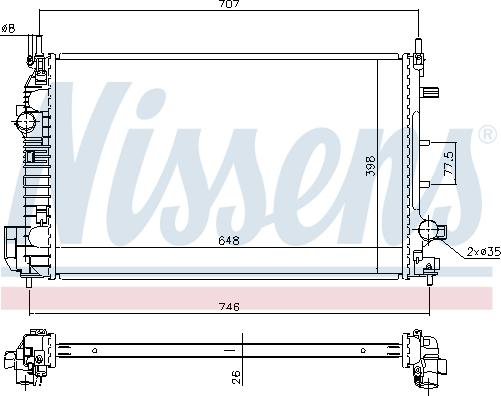 Nissens 640302 - Radiator, engine cooling autospares.lv