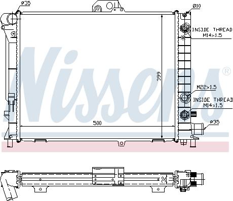 Nissens 64033A - Radiator, engine cooling autospares.lv