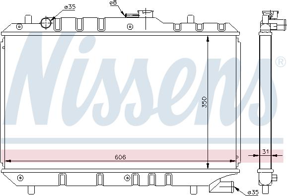 Nissens 64168 - Radiator, engine cooling autospares.lv