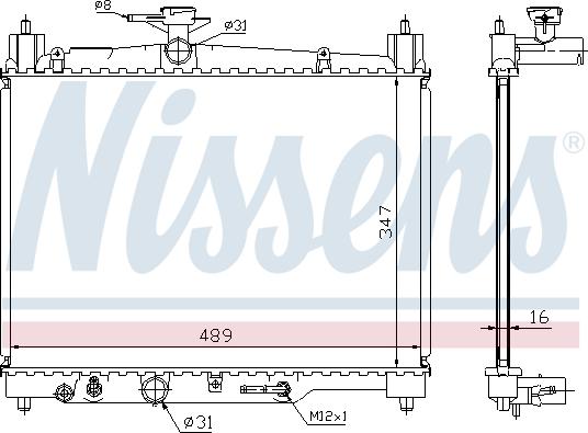 Nissens 64801 - Radiator, engine cooling autospares.lv