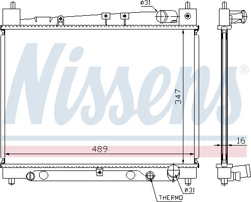 Nissens 64798 - Radiator, engine cooling autospares.lv