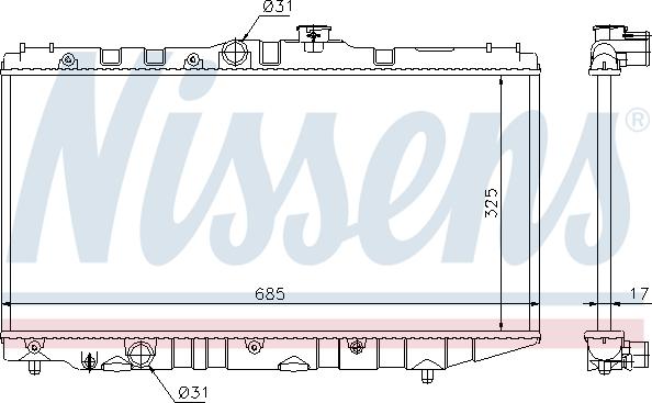 Nissens 64718 - Radiator, engine cooling autospares.lv