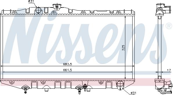 Nissens 64735 - Radiator, engine cooling autospares.lv