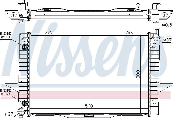 Nissens 65548A - Radiator, engine cooling autospares.lv