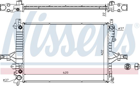 Nissens 65552A - Radiator, engine cooling autospares.lv