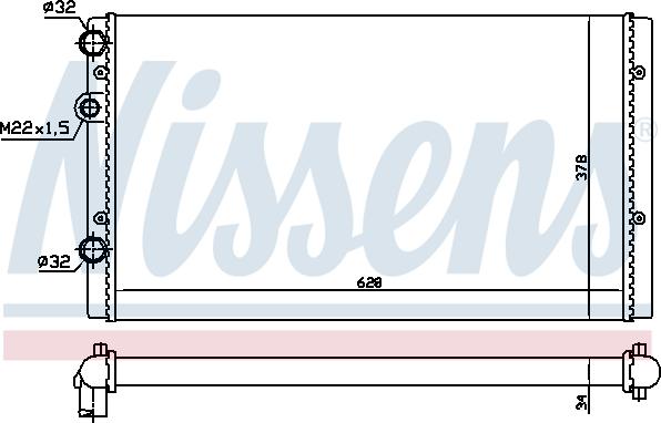 Nissens 65233A - Radiator, engine cooling autospares.lv