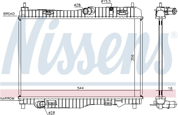 Nissens 66858 - Radiator, engine cooling autospares.lv