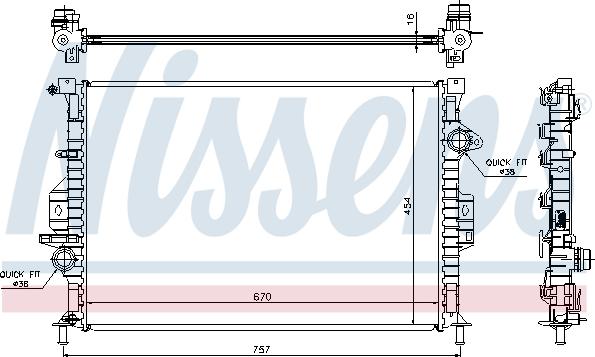 Nissens 66857 - Radiator, engine cooling autospares.lv