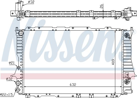 Nissens 60477 - Radiator, engine cooling autospares.lv