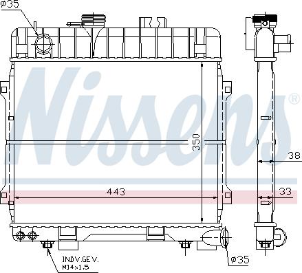 Nissens 60683 - Radiator, engine cooling autospares.lv