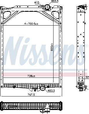 Nissens 606367 - Radiator, engine cooling autospares.lv