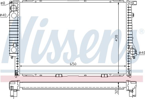 Nissens 60622A - Radiator, engine cooling autospares.lv