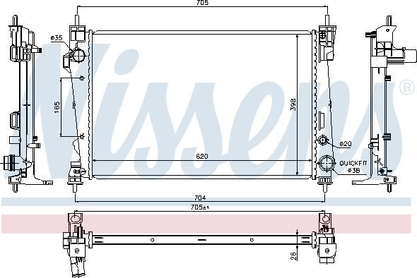 Nissens 60065 - Radiator, engine cooling autospares.lv