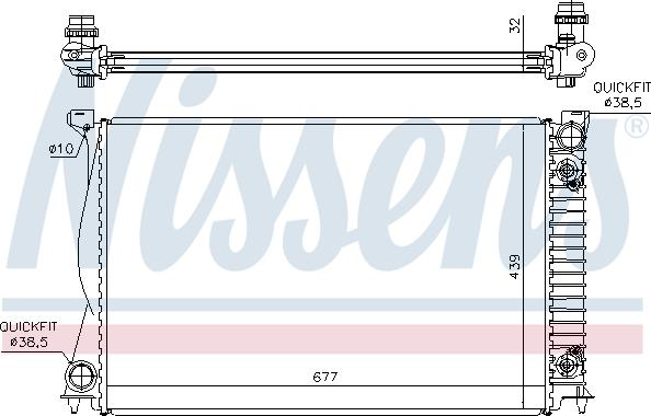 Nissens 60232A - Radiator, engine cooling autospares.lv