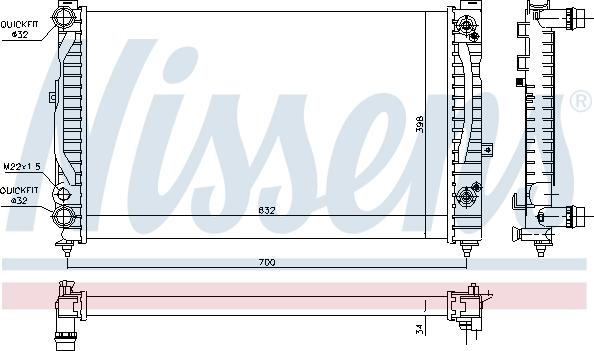 Nissens 60229 - Radiator, engine cooling autospares.lv