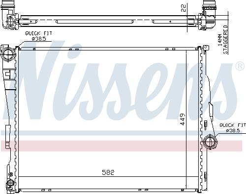 Nissens 60784A - Radiator, engine cooling autospares.lv