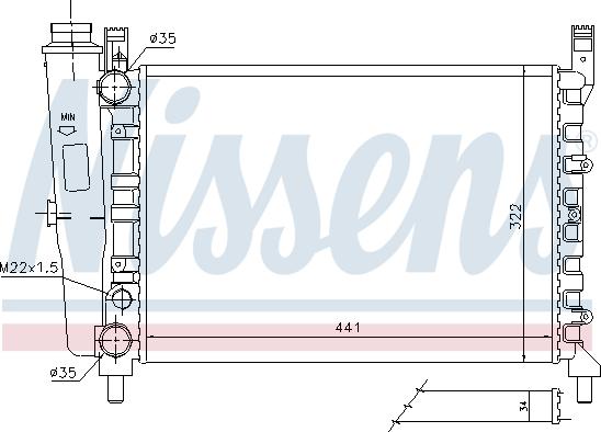 Nissens 61950 - Radiator, engine cooling autospares.lv