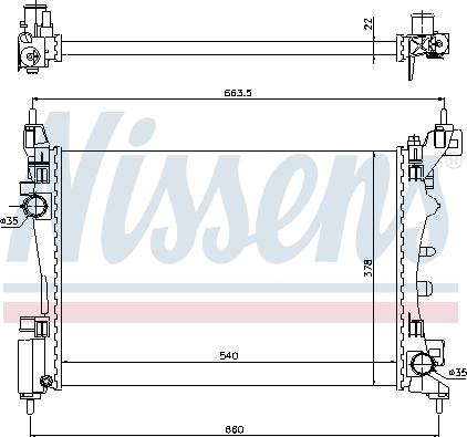 Nissens 690925 - Radiator, engine cooling autospares.lv