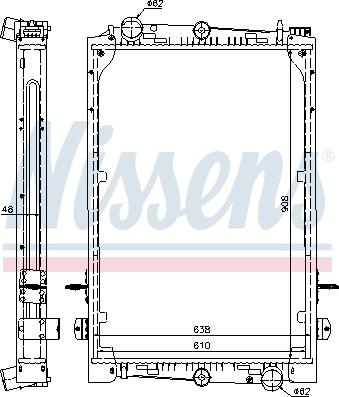 Nissens 61427A - Radiator, engine cooling autospares.lv