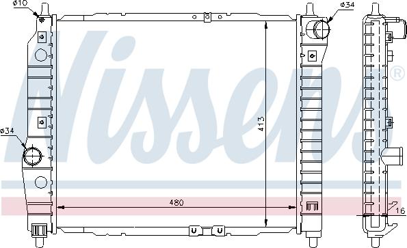 Nissens  61636 - Radiator, engine cooling autospares.lv