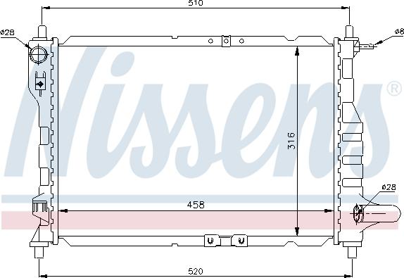 Nissens  61630 - Radiator, engine cooling autospares.lv