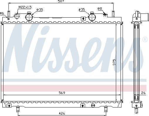 Nissens 61672A - Radiator, engine cooling autospares.lv