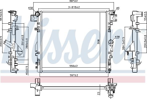 Nissens 61037 - Radiator, engine cooling autospares.lv