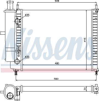 Nissens 61808 - Radiator, engine cooling autospares.lv