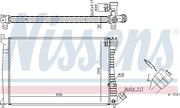 Nissens 61398A - Radiator, engine cooling autospares.lv