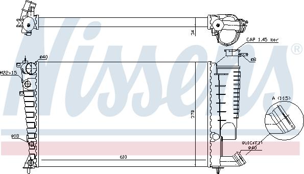 Nissens 61317A - Radiator, engine cooling autospares.lv