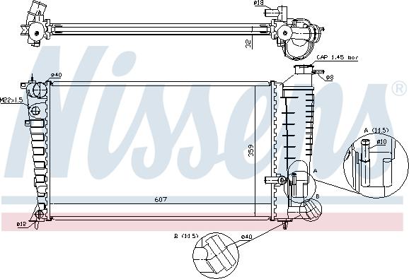 Nissens 61329A - Radiator, engine cooling autospares.lv