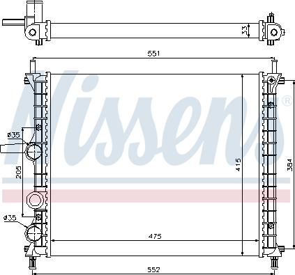 Nissens 617848 - Radiator, engine cooling autospares.lv