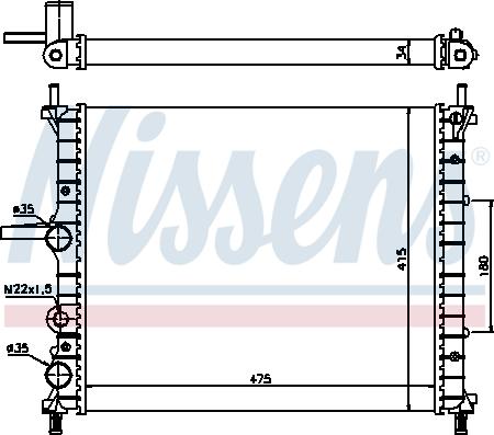 Nissens 694727 - Radiator, engine cooling autospares.lv