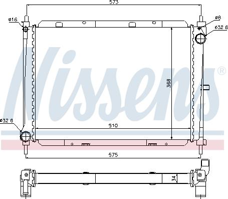 Nissens 68729 - Radiator, engine cooling autospares.lv