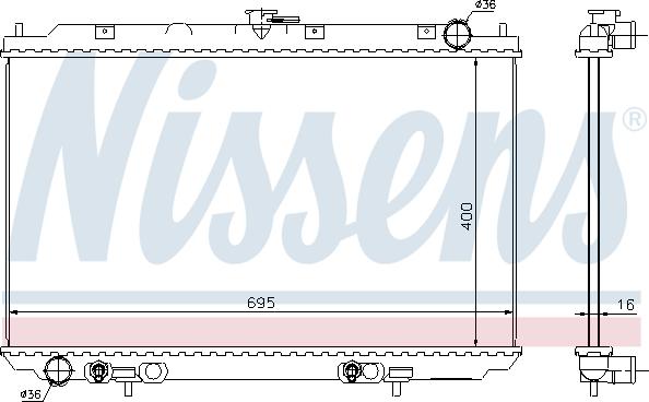 Nissens 68725 - Radiator, engine cooling autospares.lv