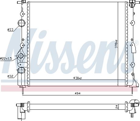 Nissens 693634 - Radiator, engine cooling autospares.lv