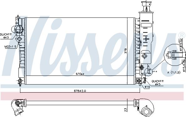 Nissens 691104 - Radiator, engine cooling autospares.lv