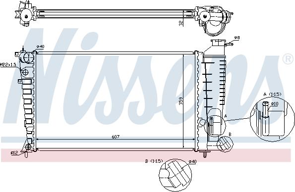 Nissens 697207 - Radiator, engine cooling autospares.lv