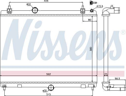 Nissens 693801 - Radiator, engine cooling autospares.lv