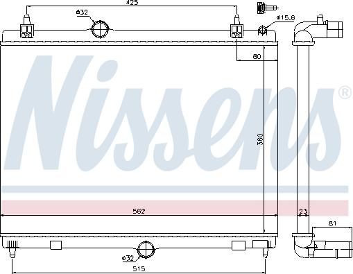 Nissens 636008 - Radiator, engine cooling autospares.lv