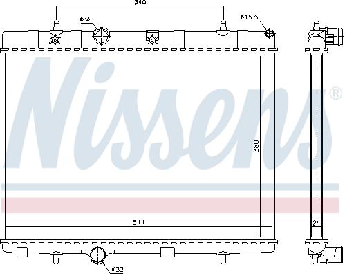 Nissens 636007 - Radiator, engine cooling autospares.lv